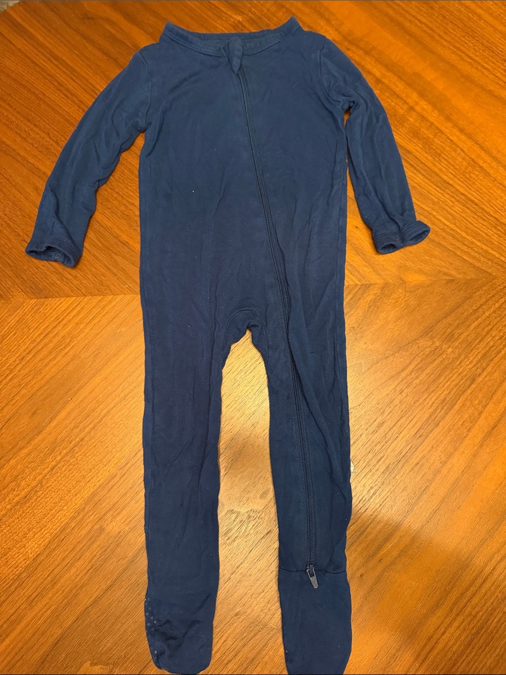 Kyte BABY Navy Long-Sleeve Footed One-Piece